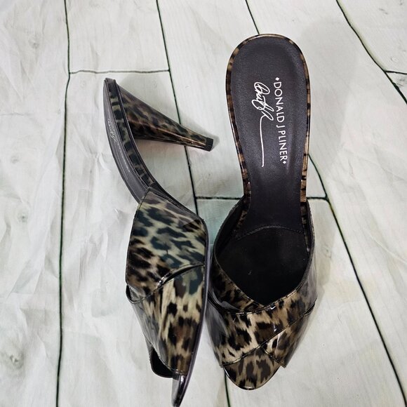 DONALD J PLINER Feigel Leopard Print Heels Slides~Size 11 M - Picture 9 of 11
